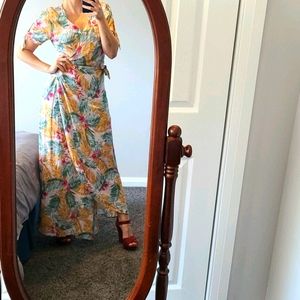 Floral Wrap Dress - EUC